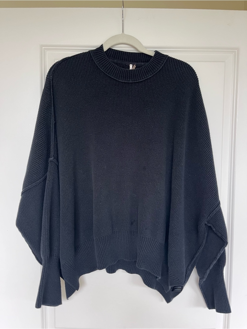 Free People Easy Street Tunic Sweater Black